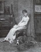 Thomas Eakins Portrait Einer Dame mit Setter oil painting artist